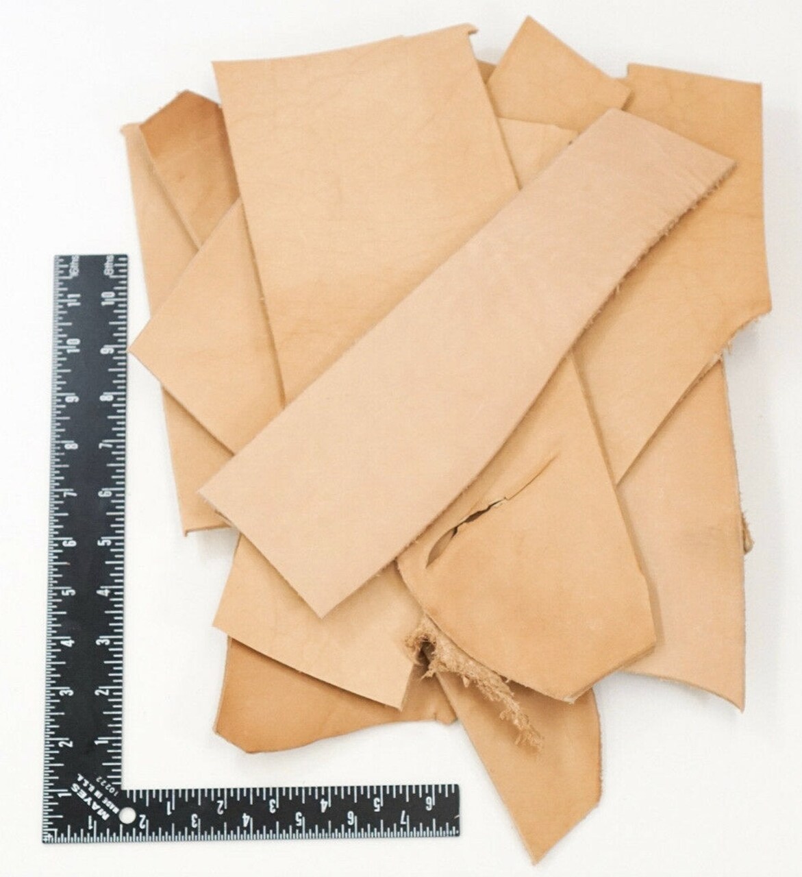 10 LB Leather Scraps  (7oz-12oz) - Vegetable Tan Tooling Cowhide Leather Scraps - HEAVY WEIGHT